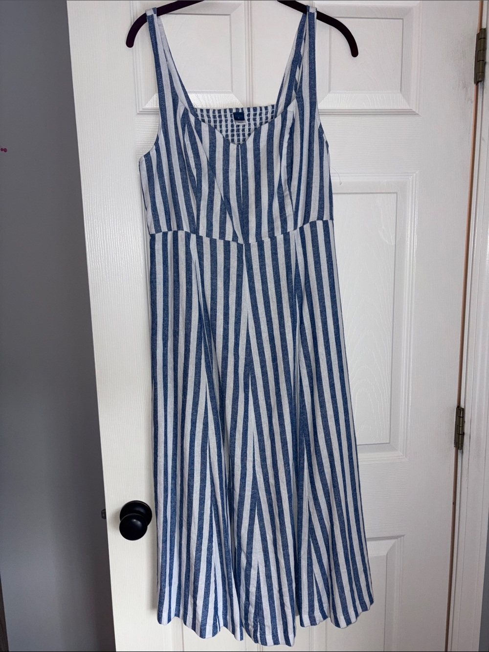 Old Navy Blue and White Striped Midi Dress